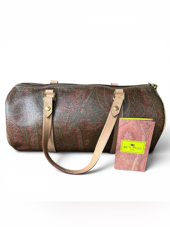 Etro Handbags - EXCELLENT VINTAGE ETRO Milano 12" Large Paisley Papillion Boston Barrel Bag 2001